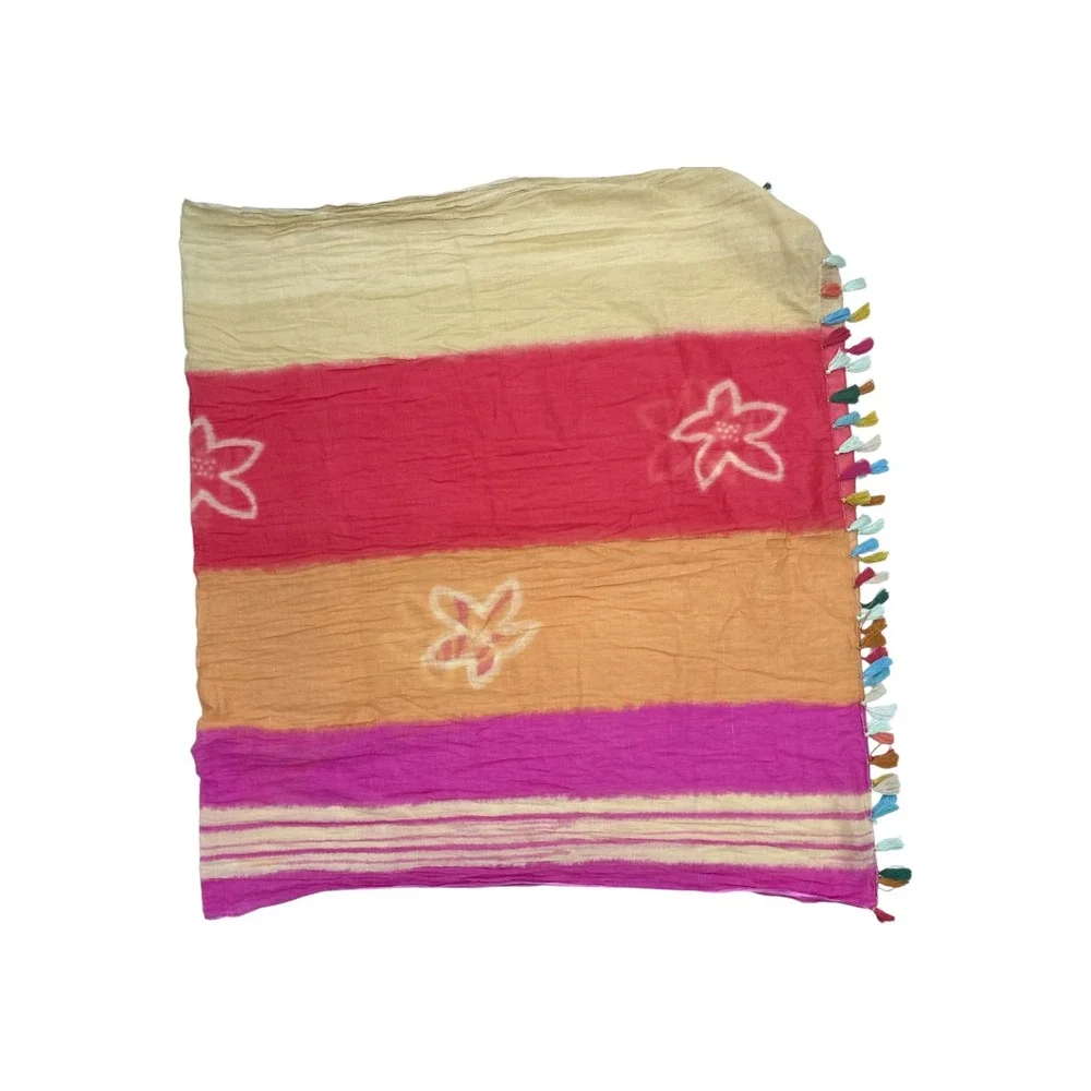 NWT Mary Ellen Hand Dyed Boho Festival Tassel Wrap Shawl OS Sunset